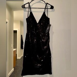Lulus Black Sequin Dress